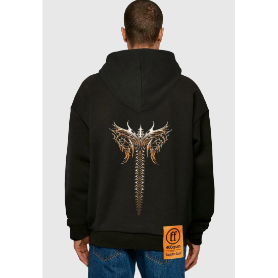 Forgotten Faces CHROME WINGS ULTRA HEAVY OVERSIZED Hoodie Μαύρο