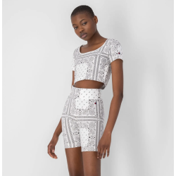 Champion All-Over Bandana Print Biker Short Άσπρο
