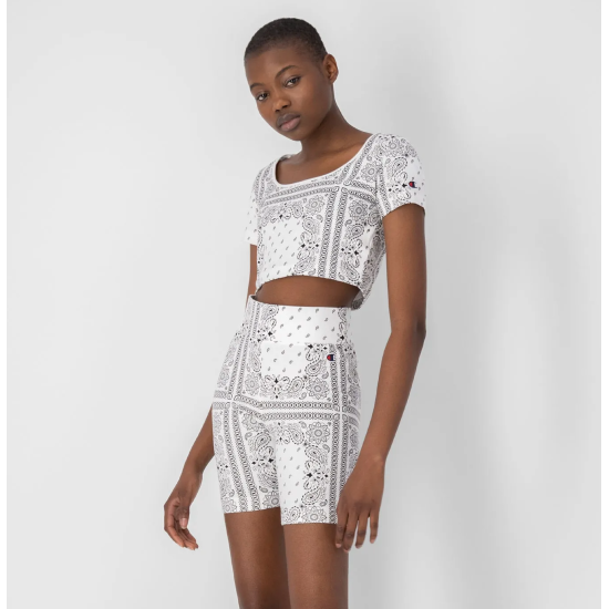 Champion All-Over Bandana Print Biker Short Άσπρο