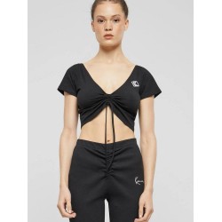 KARL KANI KK OG GATHERING CROP TEE BLACK Μαύρο