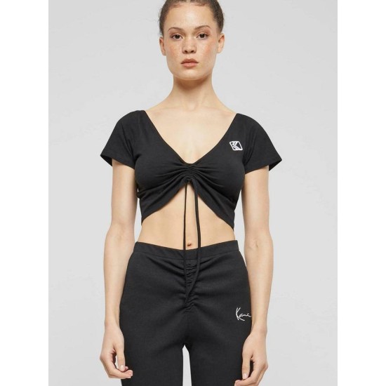 KARL KANI KK OG GATHERING CROP TEE BLACK Μαύρο