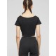 KARL KANI KK OG GATHERING CROP TEE BLACK Μαύρο