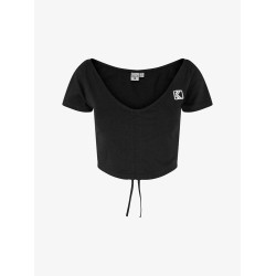 KARL KANI KK OG GATHERING CROP TEE BLACK Μαύρο