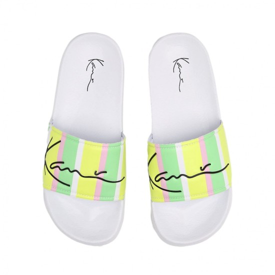 KARL KANI SIGNATURE PINSTRIPE POOL SLIDES Πράσινο Πολύχρωμο