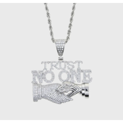 Iced Out Trust No One Pendant Chain