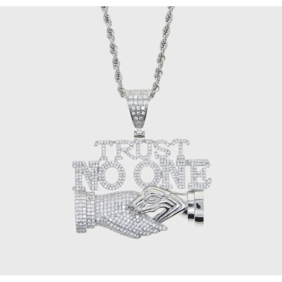 Iced Out Trust No One Pendant Chain