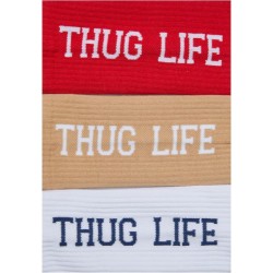KARL KANI THUG LIFE 3-PAIRS SOCKS UNISEX ΚΑΛΤΣΕΣ POLYESTER/ELASTANE – WHITE/RED/BEIGE