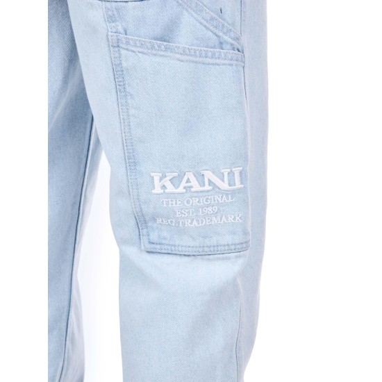 Karl Kani Retro Baggy Workwear Denim Bleached Blue Μπλε