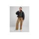 Karl Kani Serif Crop PU Puffer Jacket Μαύρο