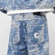 Karl Kani OG K Distress Camo Five Pocket Denim Μπλε