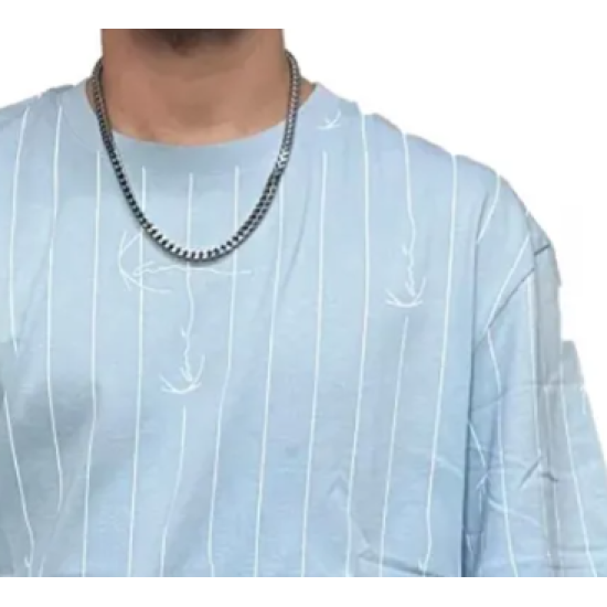 Ανδρικό T-Shirt Σιέλ - Karl Kani Small Signature Logo Pinstripe