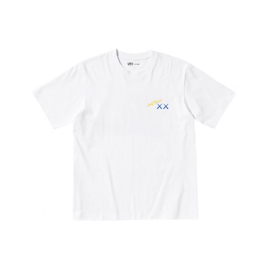 KAWS  Warhol UT Graphic T-Shirt White Blue Άσπρο