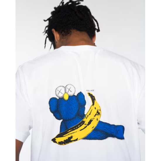 KAWS  Warhol UT Graphic T-Shirt White Blue Άσπρο