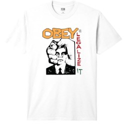 OBEY LEGALIZE IT PIGMENT T-SHIRT PIGMENT VINTAGE WHITE