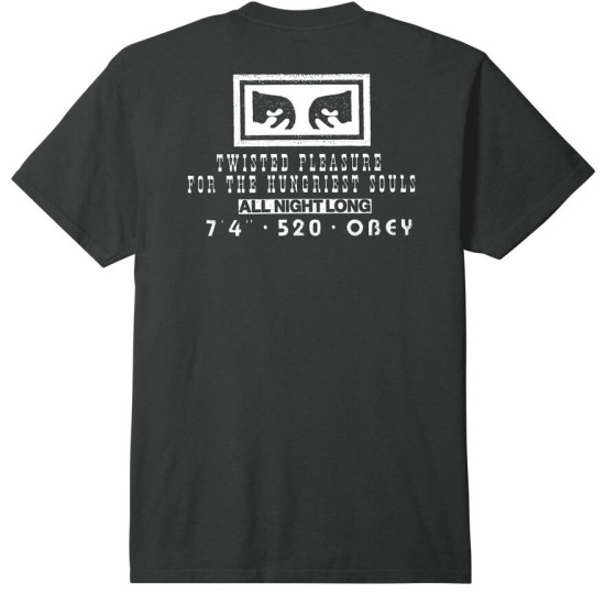 OBEY TWISTED PLEASURE PIGMENT T-SHIRT PIGMENT VINTAGE BLACK
