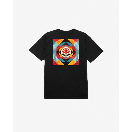 OBEY GEOMETRIC POWER CANVAS TEE Μαύρο