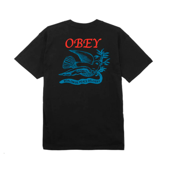 OBEY PEACE DELIVERY DOVE TEE Μαύρο