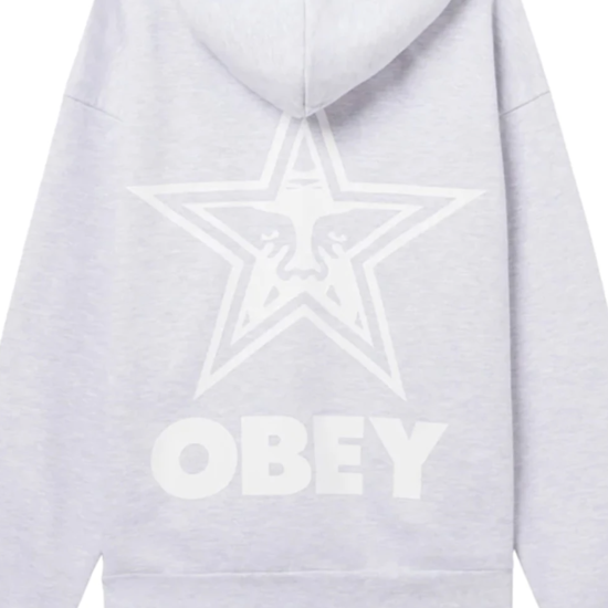 OBEY BOLD STAR EXTRA HEAVY HOODIE ASH GREY Γκρι