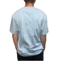 Ανδρικό T-Shirt Σιέλ - Karl Kani Small Signature Logo Pinstripe