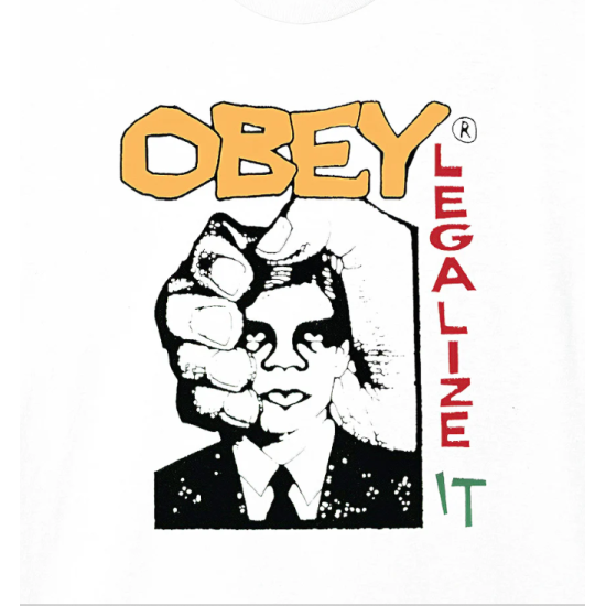 OBEY LEGALIZE IT PIGMENT T-SHIRT PIGMENT VINTAGE WHITE