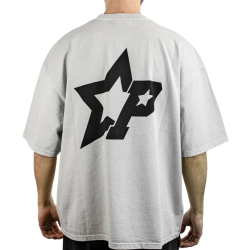 Pegador Cote Boxy T-Shirt Vintage Light Grey Γκρι