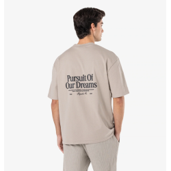 Pegador Brooke Oversized Tee Washed Dark Stone Μπεζ