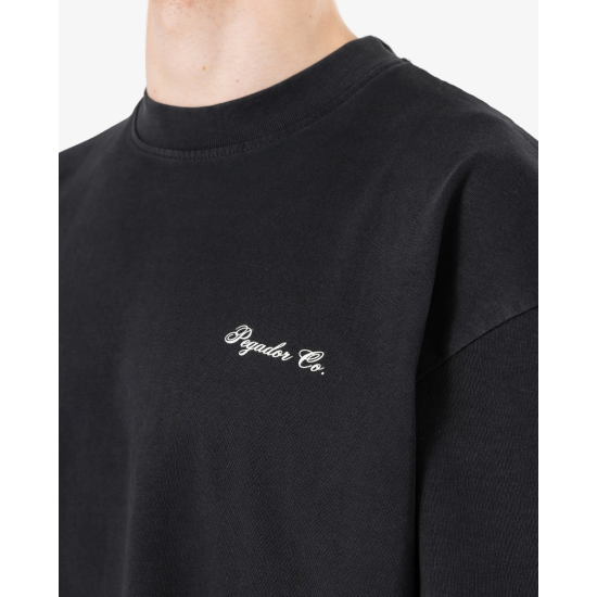 Pegador Brooke Oversized Tee Washed Dark Stone Μαύρο
