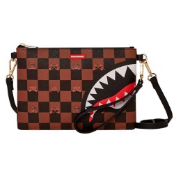 Sprayground Peeking Character Check Pouchette Καφέ