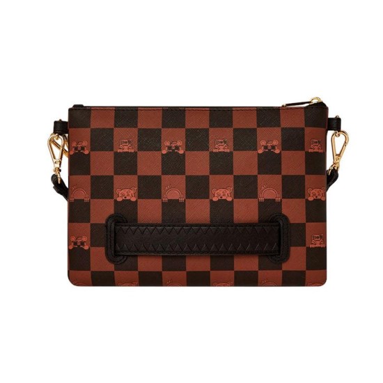 Sprayground Peeking Character Check Pouchette Καφέ