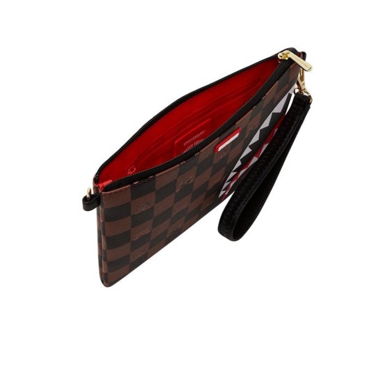 Sprayground Peeking Character Check Pouchette Καφέ
