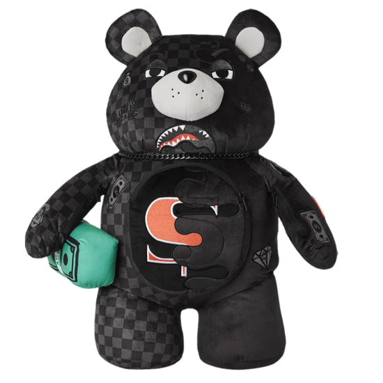 SPRAYGROUND UNFINISHED SHARK MONEYBEAR BACKPACK Μαύρο