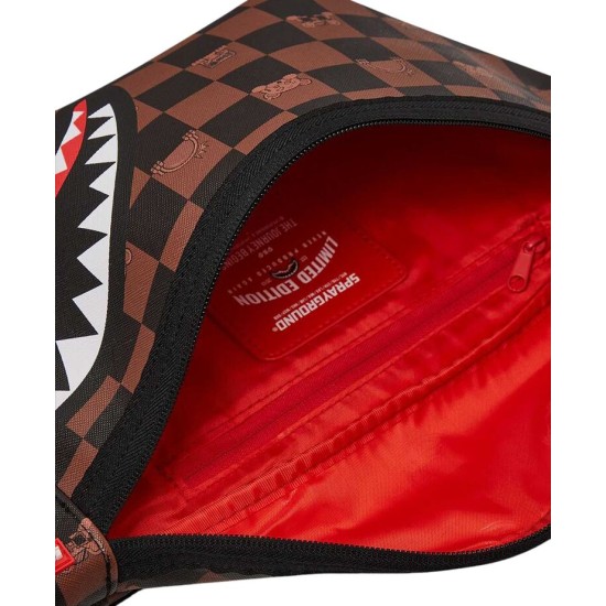 Sprayground Peeking Character Check Savvy Crossbody Καφέ