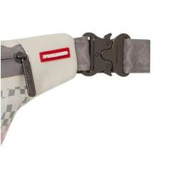 Sprayground Cream Check Shark Central Savvy Crossbody Άσπρο