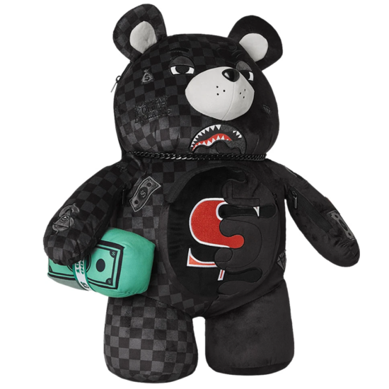 SPRAYGROUND UNFINISHED SHARK MONEYBEAR BACKPACK Μαύρο