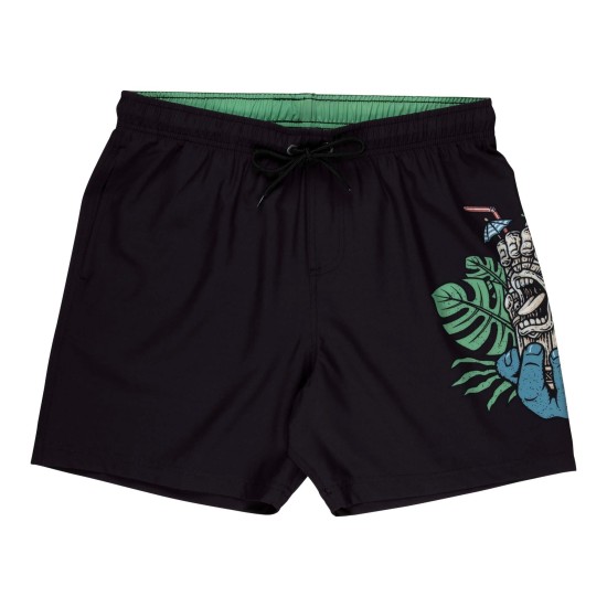 SANTA CRUZ Tiki Hand Swimshort Μαύρο