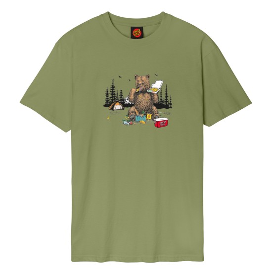  Santa Cruz BRAUN PIZZA BEAR T-SHIRT Λαδί