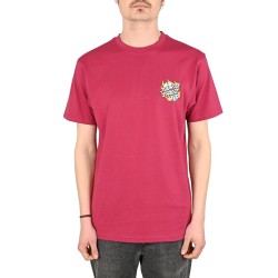Santa Cruz Flaming Dice Dot Chest T-Shirt Μπορντώ