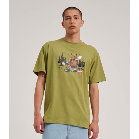  Santa Cruz BRAUN PIZZA BEAR T-SHIRT Λαδί