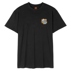 Santa Cruz Flaming Dice Dot Chest T-Shirt Μαύρο