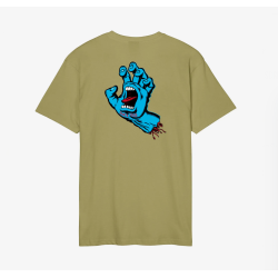 Santa Cruz Screaming Hand Chest T-Shirt Λαδί