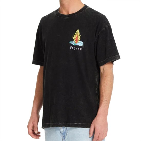 Volcom Bob Mollema 1 T-shirt - LIGHT ACID BLACK Μαύρο
