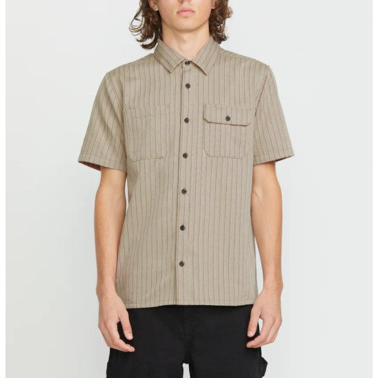 Volcom Trade Stone Shirt Light Khaki Λαδί