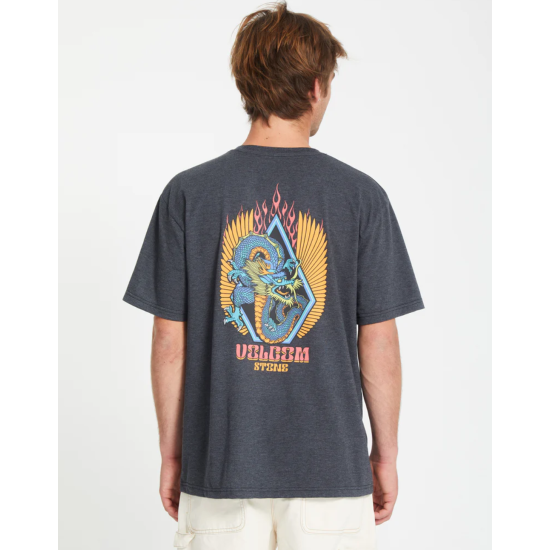VOLCOM Draggin Stone T-shirt Γκρι