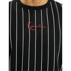 KARL KANI T-SHIRT SMALL SIGNATURE PINSTRIPE Mαύρο