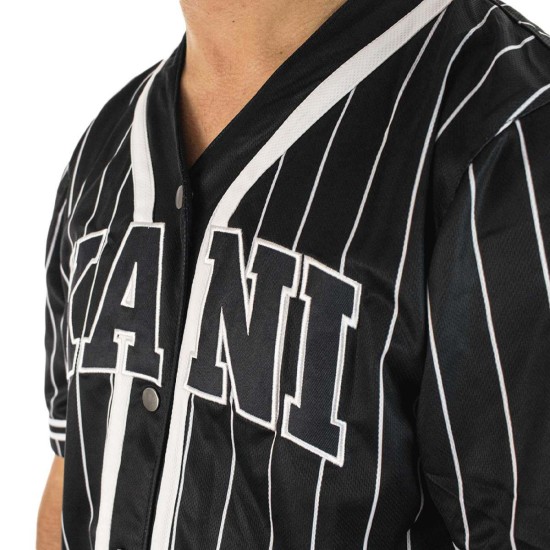 Karl Kani Serif Pinstripe Baseball Trikot Μαύρο