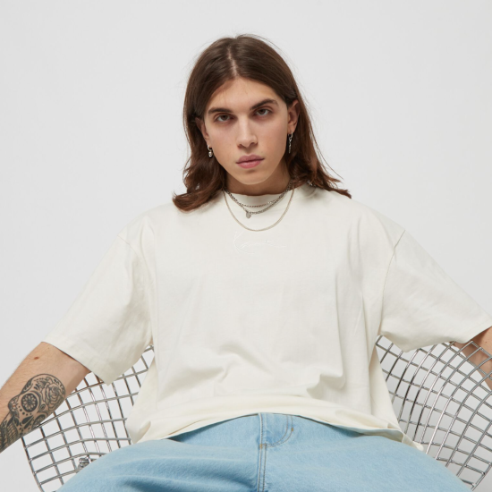 KARL KANI SMALL SIGNATURE ESSENTIAL TEE OFF-WHITE Μπεζ
