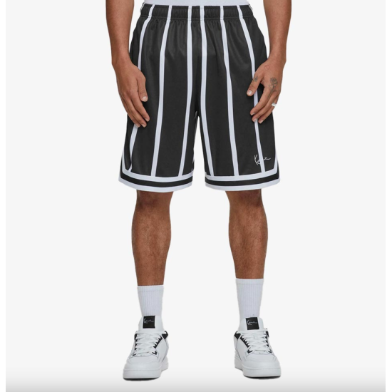 KARL KANI SMALL SIGNATURE STRIPED MESH SHORTS Μαύρο