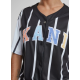 Karl Kani Serif Striped Block Baseball Shirt Μαύρο