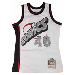 MITCHELL & NESS M&N NBA Seattle Supersonics Shawn Kemp 1995 Cracked Cement Swingman Jersey Άσπρο