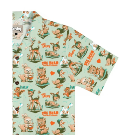 THE DUDES WASTED DUDES HAWAIIAN SHIRT PISTACHIO Πολύχρωμο